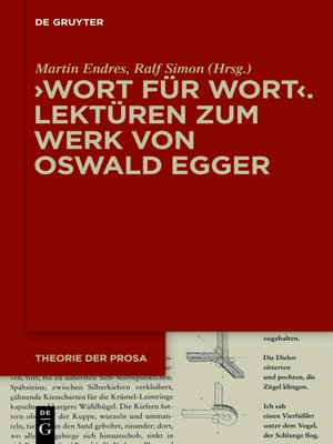 cover image of ›Wort für Wort  – Lektüren zum Werk von Oswald Egger